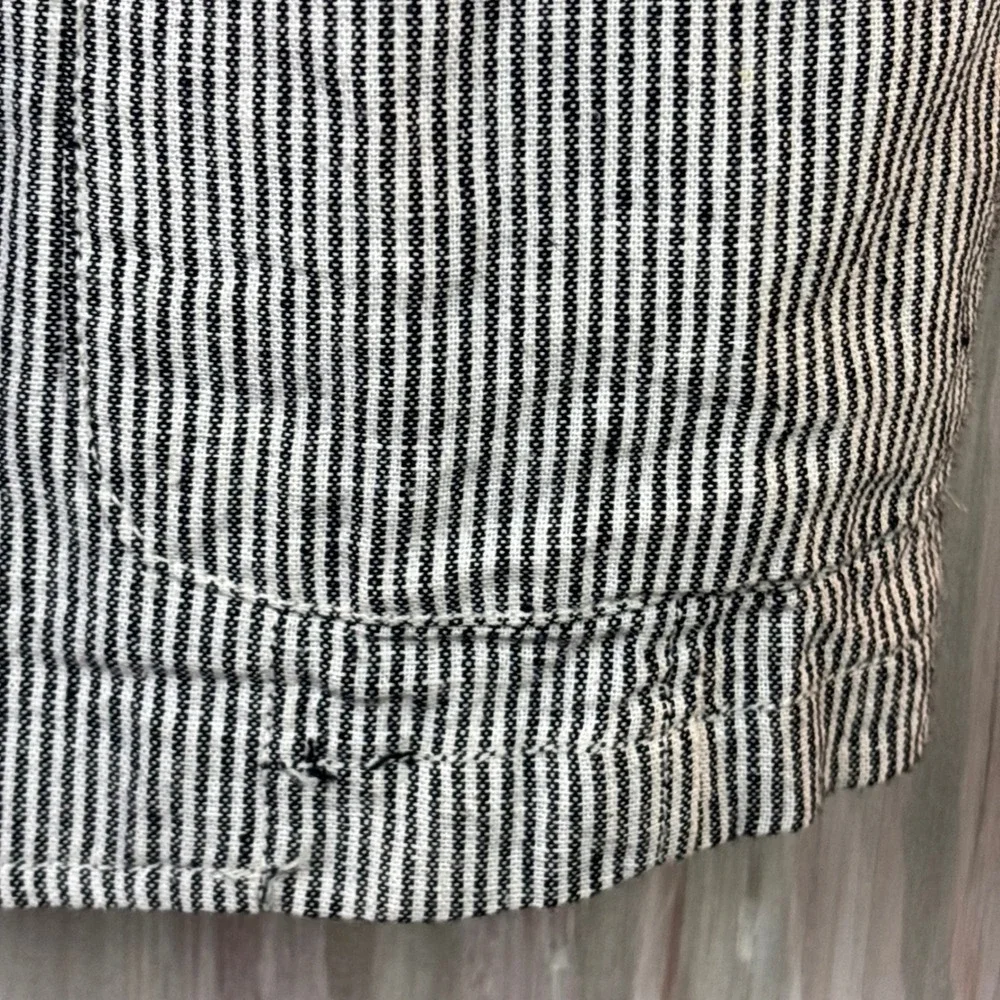 MAX STUDIO Striped Blazer Women's Size‎ Small Ruched Sleeve Linen Blend Nautical